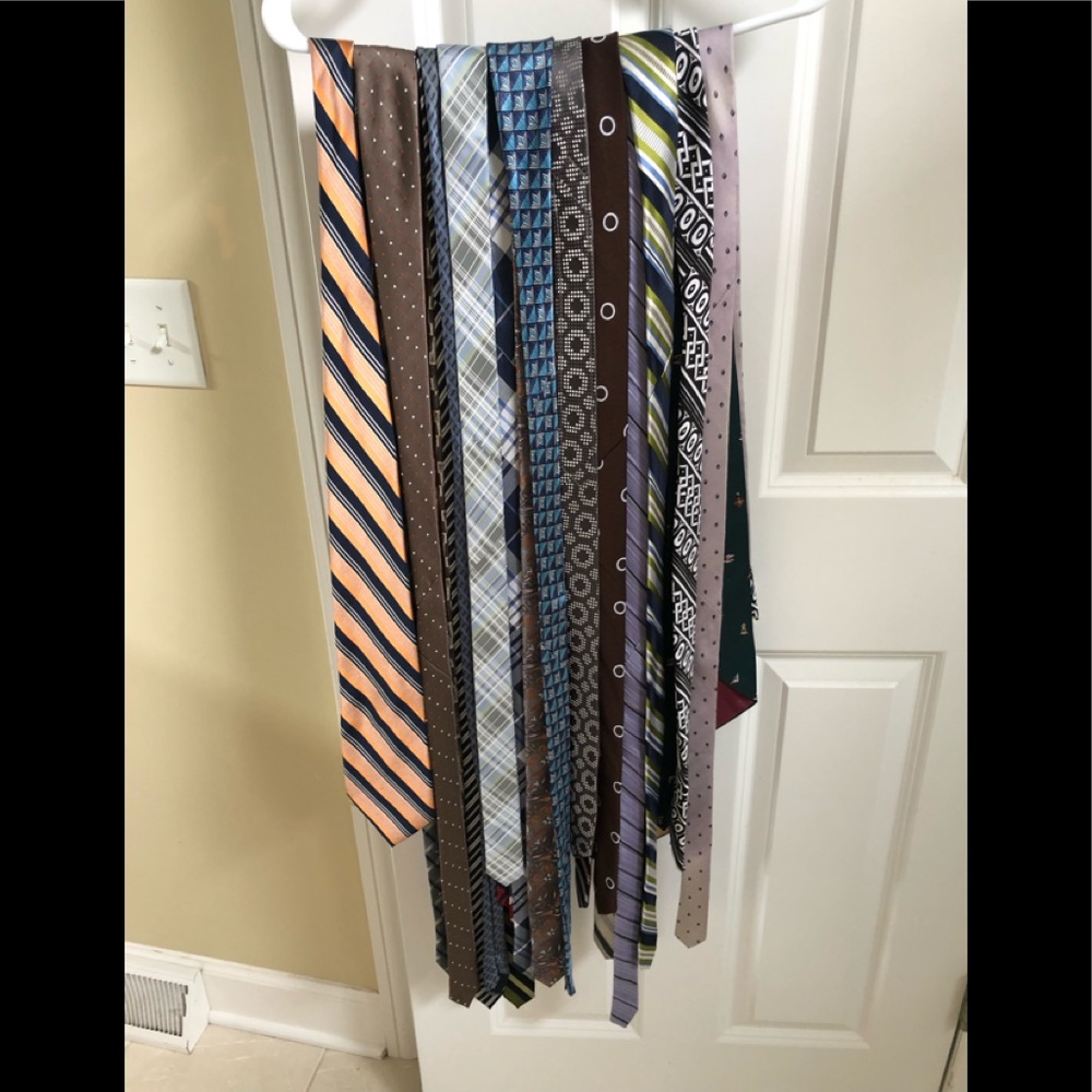 34 various neck ties.  All clean with no stains.